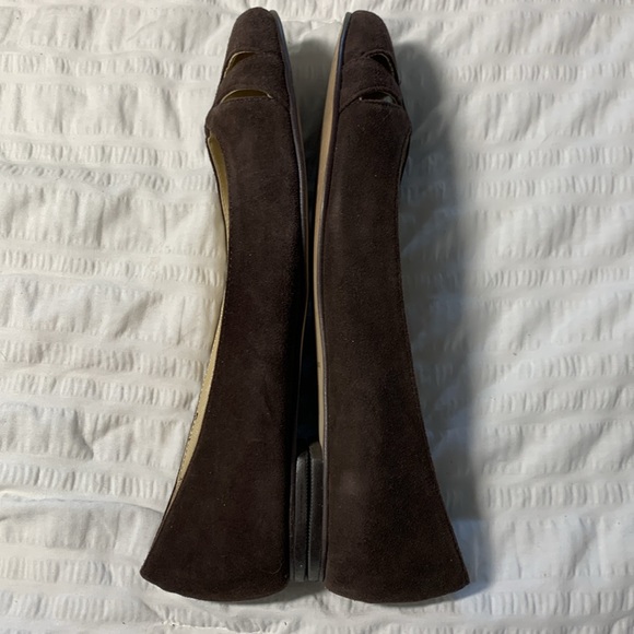 J JILL Dark Brown Suede Cutout Rounded Toe Flats - Picture 7 of 10
